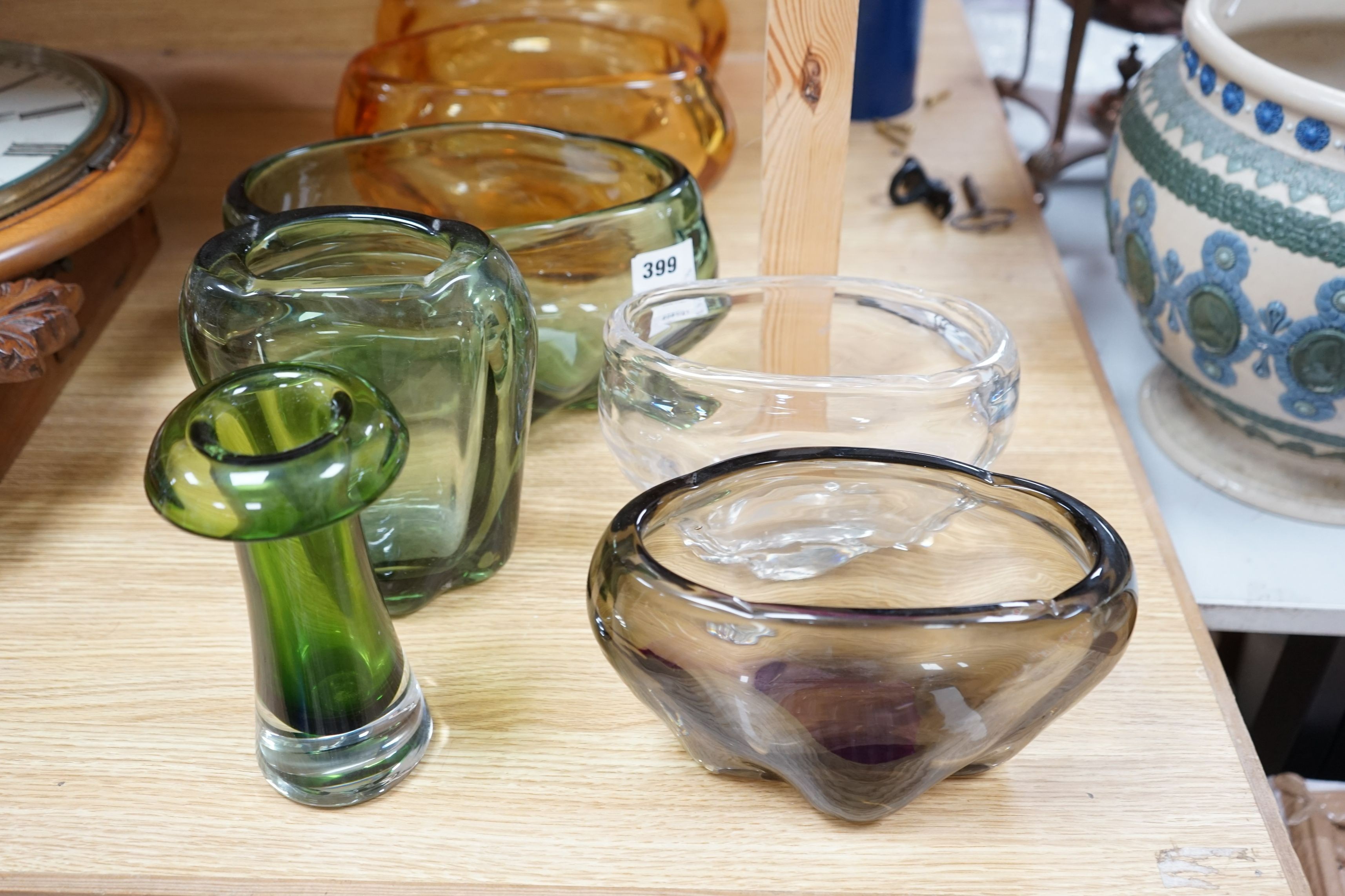 N.B. WHITEFRIARS - A group of glass vases, tallest 19cm
